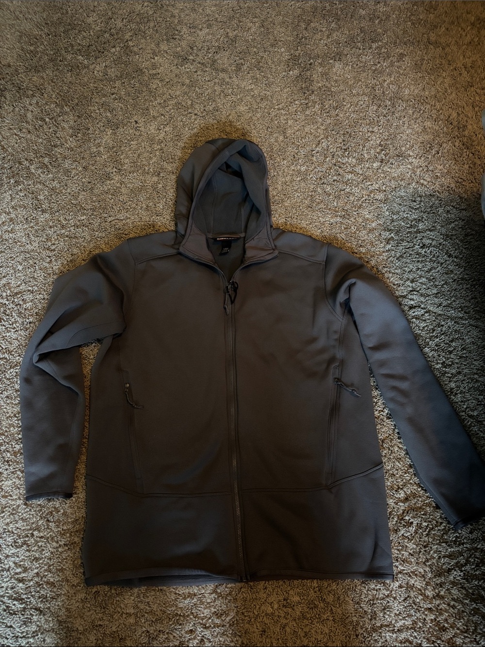 Kirkland Signature Men's Dark Gray Full-Zip Hooded Performance Jacket